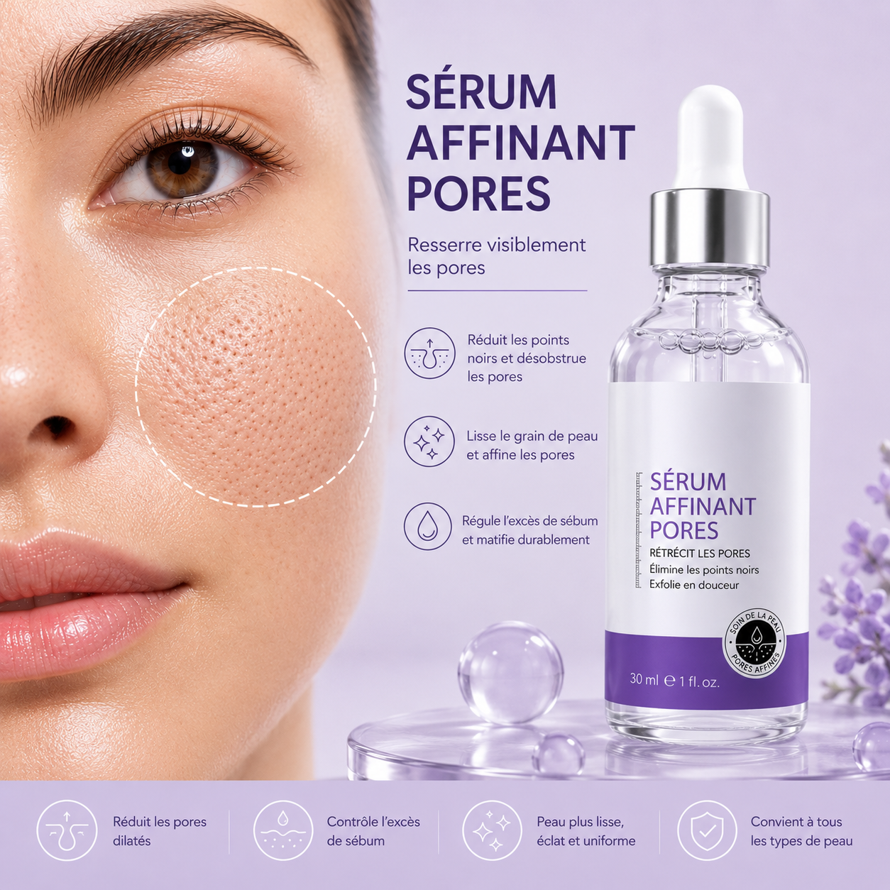 Sérum Pores & Éclat — Rétinol & Niacinamide